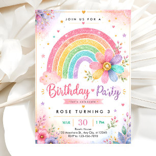 Pastell-Wasserfarben-Mädchen-Party Einladung