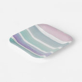Pastell Wasserfarben Streifen Pappteller (Gewinkelt)