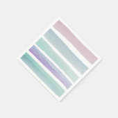 Pastell Wasserfarben Streifen Serviette (Ecke)
