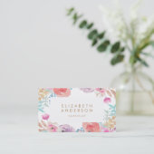 Pastell Watercolor Blume Business Card Visitenkarte (Stehend Vorderseite)