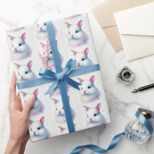 Pastell Watercolor Bunny Oaster Wrapping Paper Geschenkpapier
