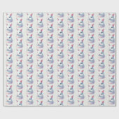 Pastell Watercolor Bunny Oaster Wrapping Paper Geschenkpapier (Flach)