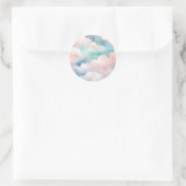 Pastell Watercolor Cloudscape Pattern Runder Aufkleber (Tasche)