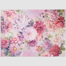 Pastell Watercolor Floral Bouquets Decoupage