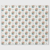 Pastell Watercolor Floral Cross Oster Geschenkpapier (Flach)