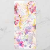 Pastell Watercolor Floral Menu Menükarte (Rückseite)