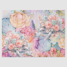 Pastell Watercolor Floral Sea Turtles Seidenpapier