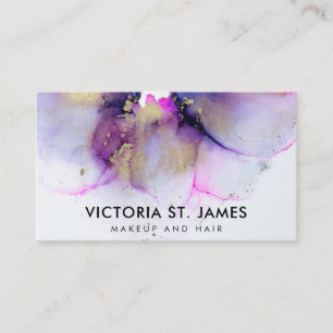 Pastell Watercolor Gold Flecks Visitenkarte