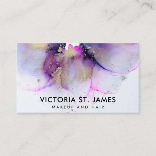 Pastell Watercolor Gold Flecks  Visitenkarte (Vorderseite)