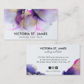 Pastell Watercolor Gold Flecks Visitenkarte (Vorne/Hinten)