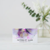 Pastell Watercolor Gold Flecks Visitenkarte (Stehend Vorderseite)