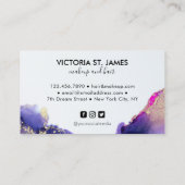 Pastell Watercolor Gold Flecks  Visitenkarte (Rückseite)