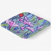 Pastell Watercolor Pink-Blume Pappteller (Gewinkelt)