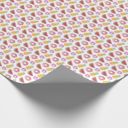 Pastell Watercolor Pool Float Muster Geschenkpapier (Ecke)