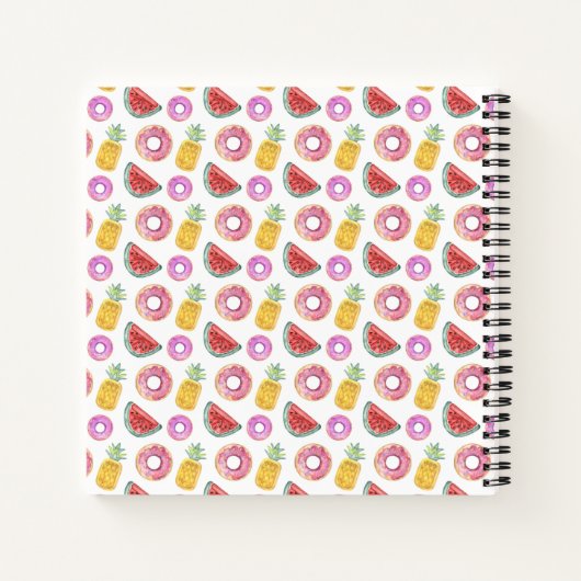 Pastell Watercolor Pool Float Muster Notizblock (Rückseite)