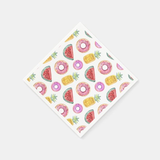 Pastell Watercolor Pool Float Muster Serviette (Ecke)