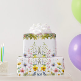 Pastell Watercolor Wildblume Floral Wrapping Paper Geschenkpapier