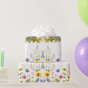 Pastell Watercolor Wildblume Floral Wrapping Paper Geschenkpapier