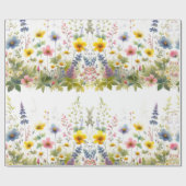 Pastell Watercolor Wildblume Floral Wrapping Paper Geschenkpapier (Flach)