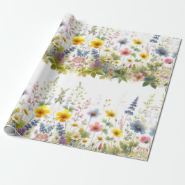 Pastell Watercolor Wildblume Floral Wrapping Paper Geschenkpapier