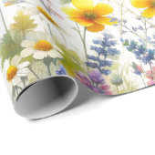 Pastell Watercolor Wildblume Floral Wrapping Paper Geschenkpapier (Rolleneckpunkt)