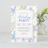 Pastell Watercolor Winterschneeflocken | Weihnacht Einladung (Stehend Vorderseite)