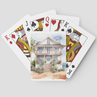PASTELL-WATTFARBEN-SOMMERSTRANDHAUS SPIELKARTEN