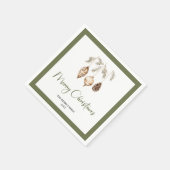 Pastell-Weihnachtsbaum-Minimal-Familienname-Tischd Serviette (Ecke)