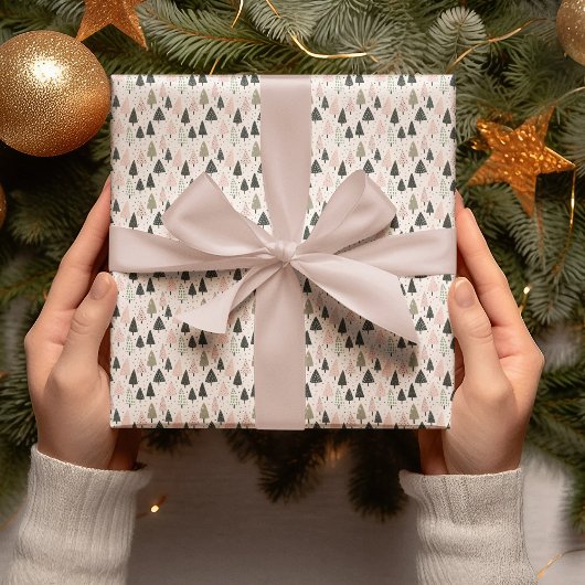 Pastell-Weihnachtsbäume-Wrap-Papier Geschenkpapier