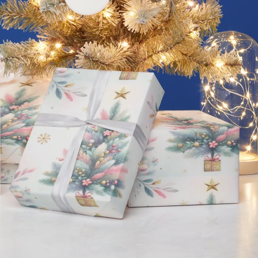 Pastell Weihnachtsbaumverpackungspapier Geschenkpapier (Feiertage)