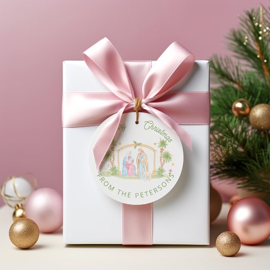 Pastell-Weihnachtsgeschichte Geschenkanhänger
