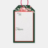 Pastell Weihnachtsglocke mit Poinsettia Geschenkanhänger (Rückseite)