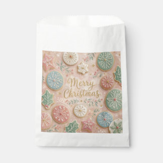 Pastell-Weihnachtskekse Frohe Weihnachten Schneefl Geschenktütchen