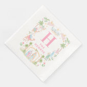 Pastell-Weihnachtsmonogramm Serviette (Ecke)
