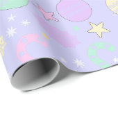 Pastell-Weihnachtsmuster Geschenkpapier (Rolleneckpunkt)