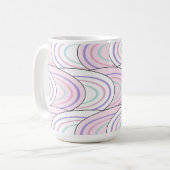 Pastell-Wellen-Abstraktmuster-Kaffeetasse Kaffeetasse (Vorderseite Links)