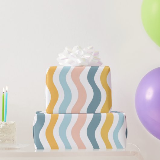 Pastell-Wellenlinien Geschenkpapier (Partygeschenke)