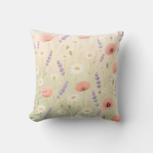 Pastell-Wiesen-Blütenpracht Sanfte Blüte Kissen