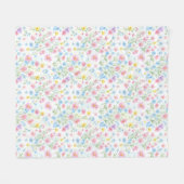 Pastell-Wiesenblumen-Muster Fleecedecke (Vorderseite (Horizontal))