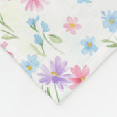 Pastell-Wiesenblumen-Muster Fleecedecke (Ecke)