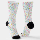 Pastell-Wiesenblumen-Muster Socken (Gewinkelt)