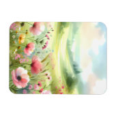 Pastell-Wiesenlandschaft mit Wildblumen Magnet (Horizontal)