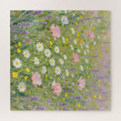 Pastell-Wiesenmalerei mit Wildblumen Puzzle (Horizontal)