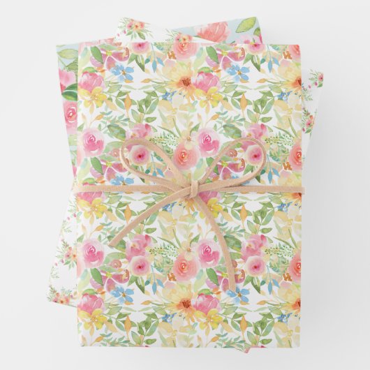 Pastell-Wildblume Blumenmuster Geschenkpapier Set (Beispiel)