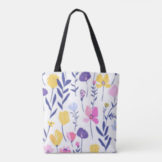 Pastell Wildblume Tote Bag | Elegant Floral Tasche