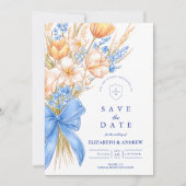 Pastell-Wildblumen-Bogen-Hochzeit Save The Date (Vorderseite)