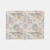 Pastell-Wildblumen-Collage – Chic Floral Geometris Fleecedecke (Vorderseite (Horizontal))