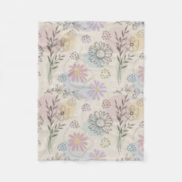 Pastell-Wildblumen-Collage – Chic Floral Geometris Fleecedecke