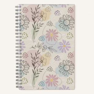 Pastell-Wildblumen-Collage – Chic Floral Geometris Notizblock