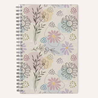 Pastell-Wildblumen-Collage – Chic Floral Geometris Notizblock